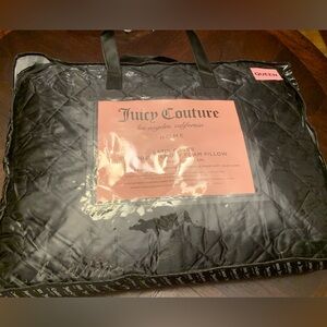 Juicy Couture Black Satin Memory Foam Pillow